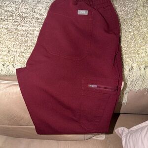Figs Women's Burgundy Cargo Pants